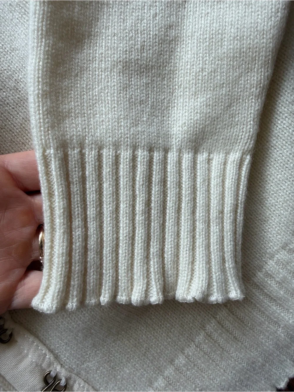 Tory Burch Hook-and-Eye 100% Cashmere Cardigan Soft Ivory Size M